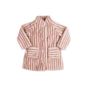 NEW EMC kid's stripe faux fur coat in cotton candy